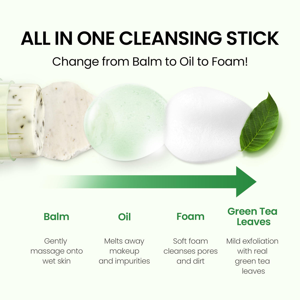 DERMALOGY by NEOGENLAB cleansing-stick application shown on skin for easy use