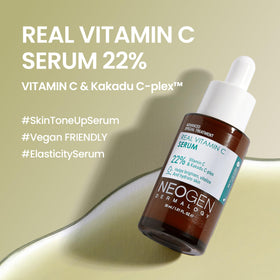 DERMALOGY Real Vitamin C Serum dropper close-up showing lightweight use.