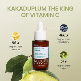 DERMALOGY Real Vitamin C Serum packaging highlights vegan-friendly formula.