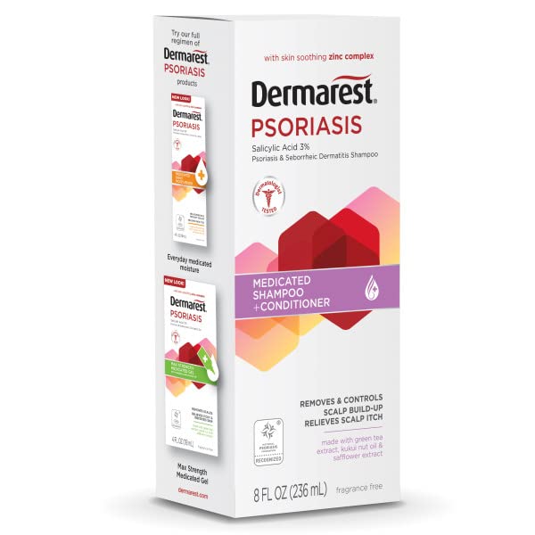 Dermarest dermatologist-tested seal suggests trusted care for scalp symptoms.