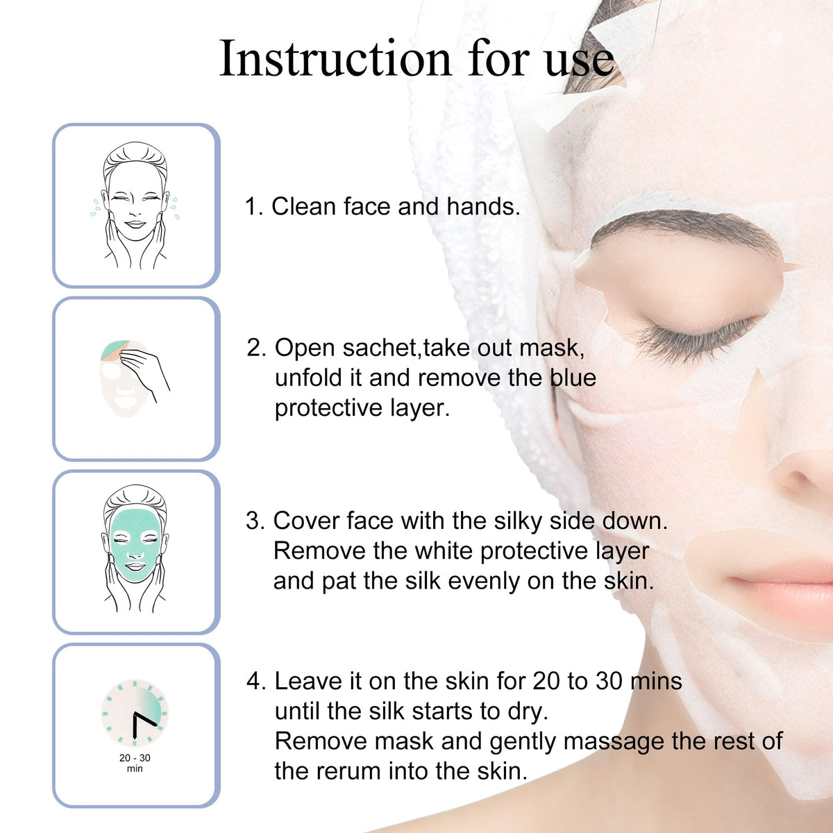 Hyaluronic acid in the sheet provides deep moisture.
