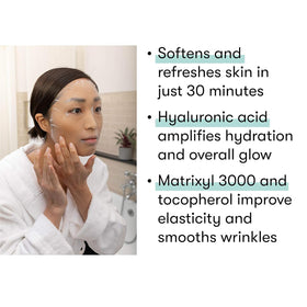 Matrixyl in the mask supports elasticity and smoothness.
