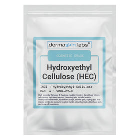 Dermaskin Labs HEC powder bottle pour shows smooth flow and viscosity boost
