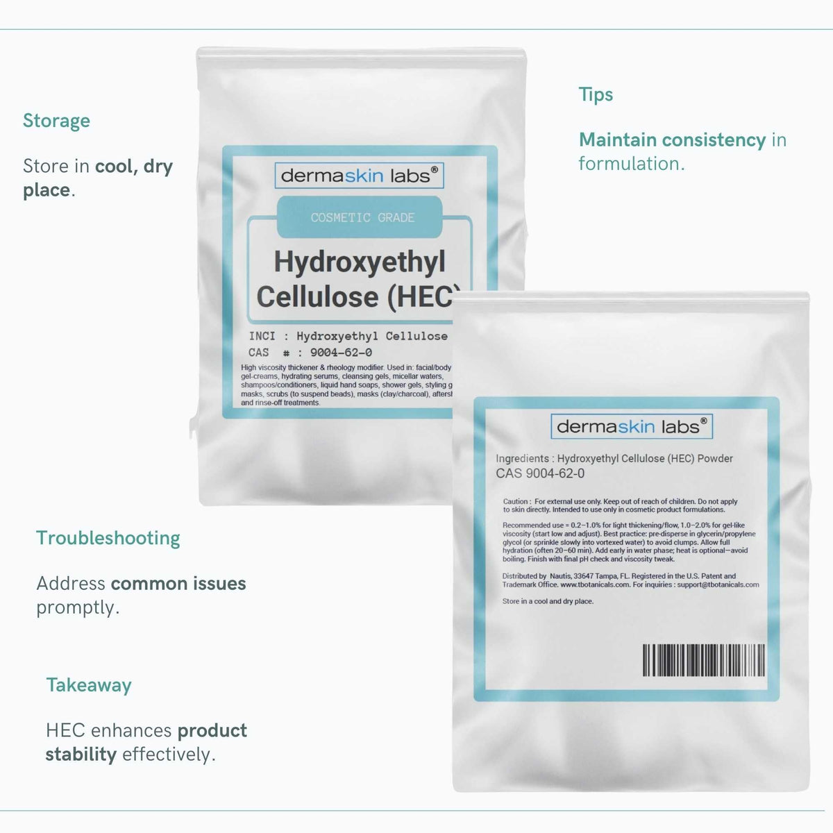 Dermaskin Labs HEC powder clay-mask setup shows stable suspension and even application