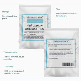 Dermaskin Labs HEC powder lab science setup illustrating actives compatibility.