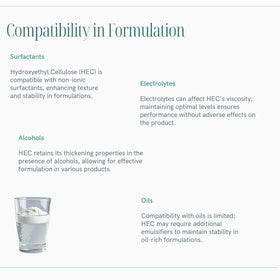 Dermaskin Labs HEC powder micellar-water surface proving suspension stability.
