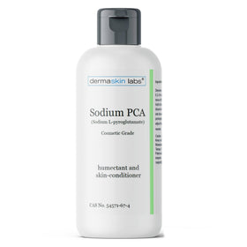 Dermaskin Labs Sodium PCA bottle pour demonstrates convenient hydration delivery