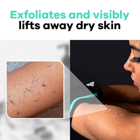 Dermasuri body scrubber glove helps reveal brighter skin after a shower