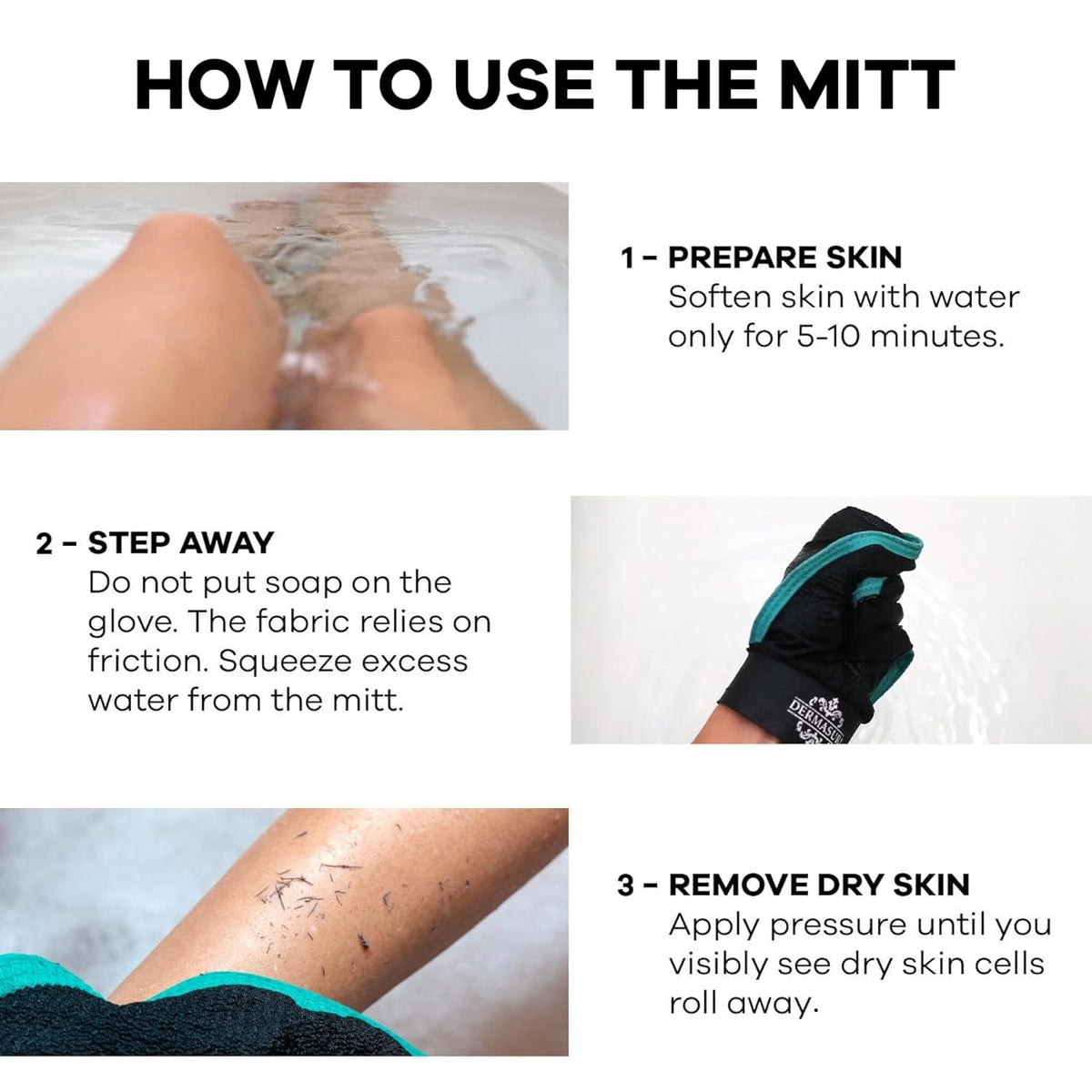 Dermasuri self Tanner prep glove prepares skin for even tan application