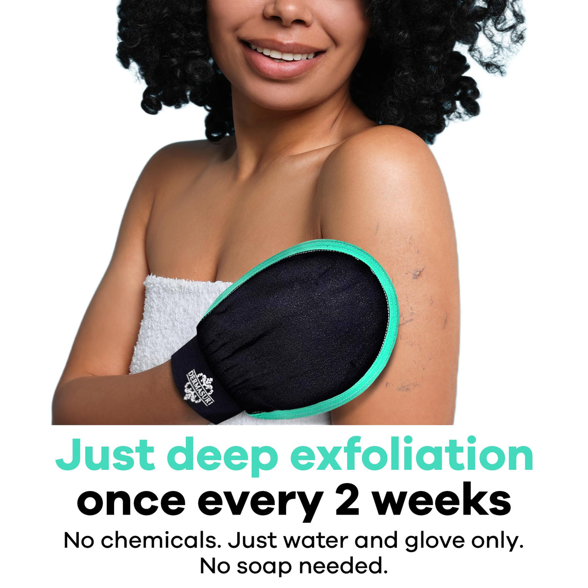 Dermasuri shower scrub glove durable daily exfoliation for spa like routine