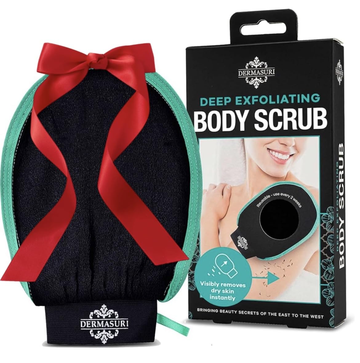 Dermasuri XL exfoliating glove extra large design for versatile body use