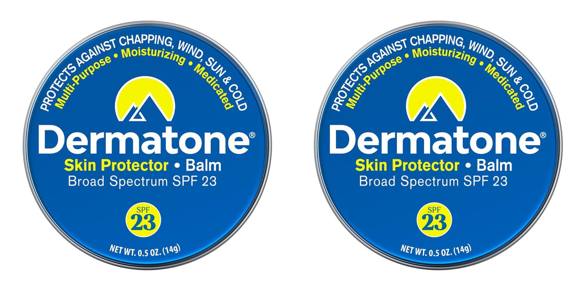Dermatone Skin Protector Balm lip protection in a classic tin for outdoors.