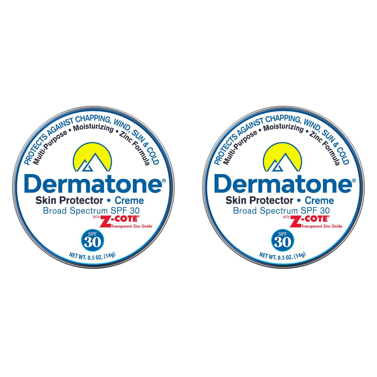 Dermatone SPF30 zinc balm tin showing compact sun protection and moisture