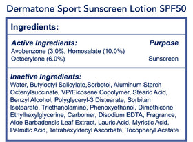 DERMATONE Sport Sunscreen Lotion SPF 50 reef-friendly label supports reef protection goals