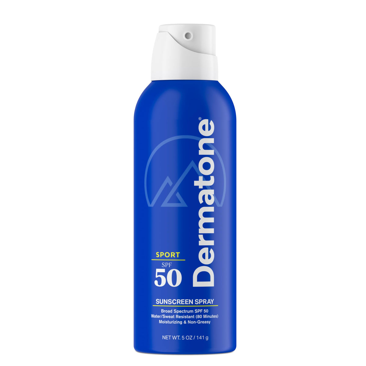 Dermatone Sport Sunscreen Spray SPF 50 bottle with broad-spectrum protection for outdoor workouts