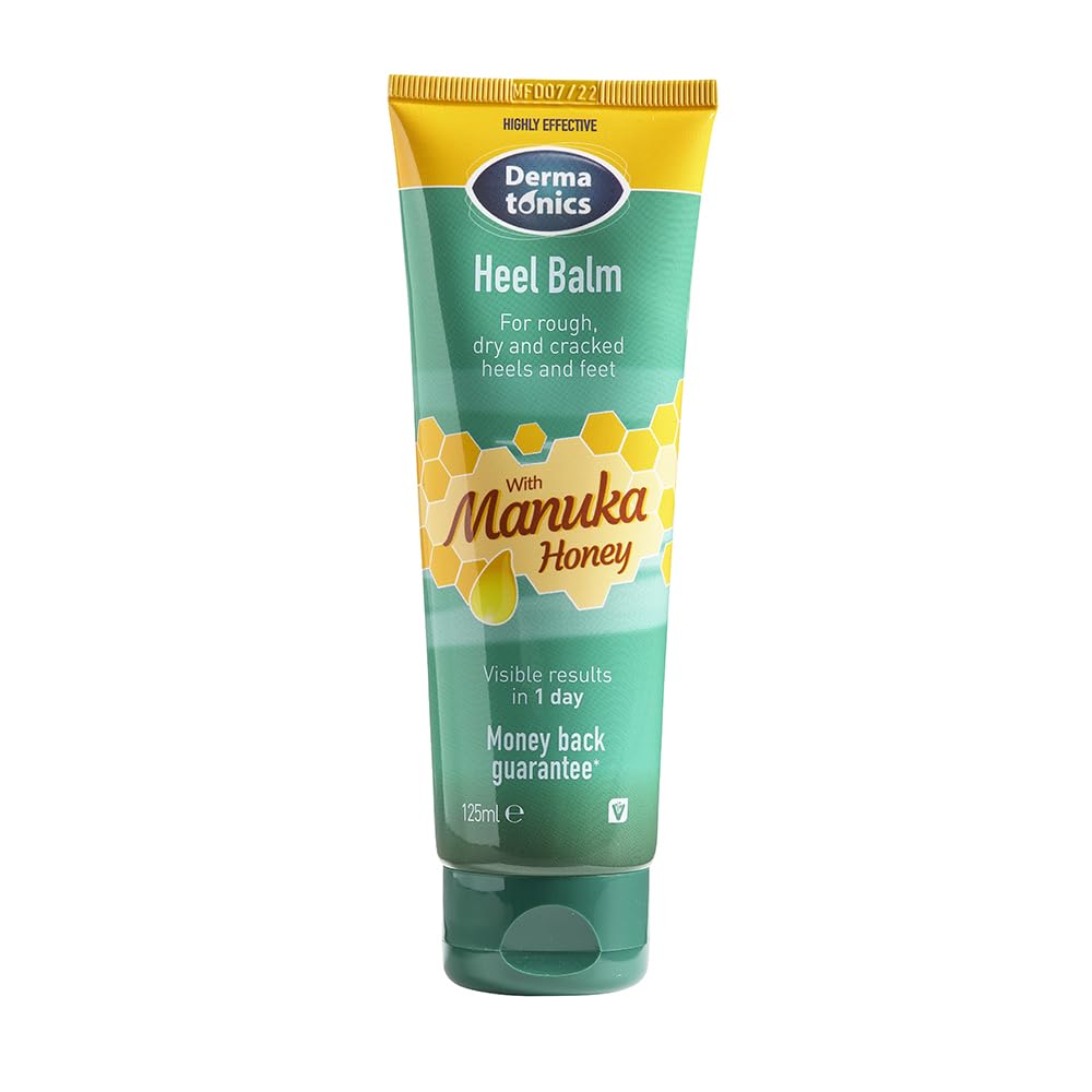 Dermatonics heel balm application on skin highlighting quick absorption.