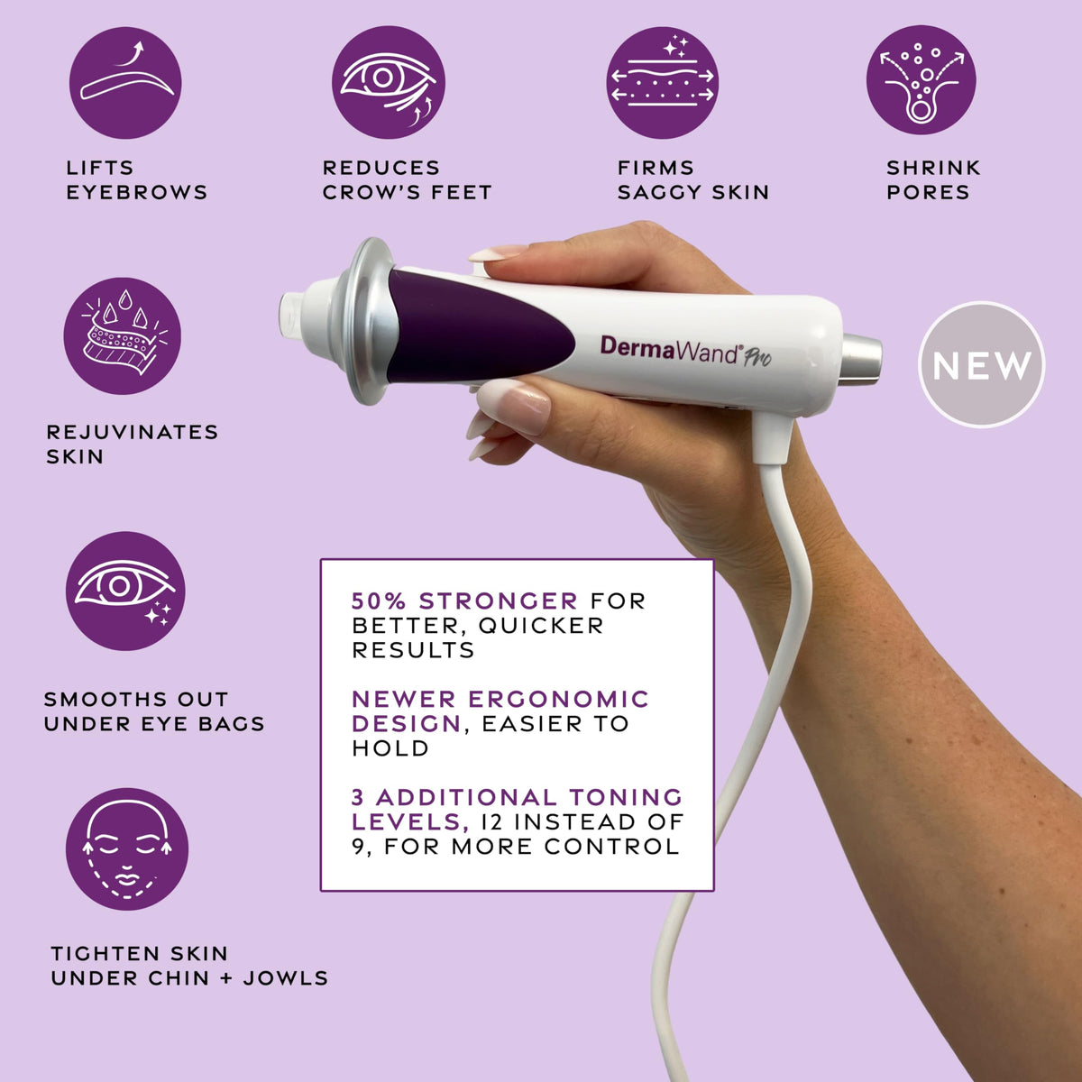 Dermawand Pro glass applicator bulb provides precise, focused sessions