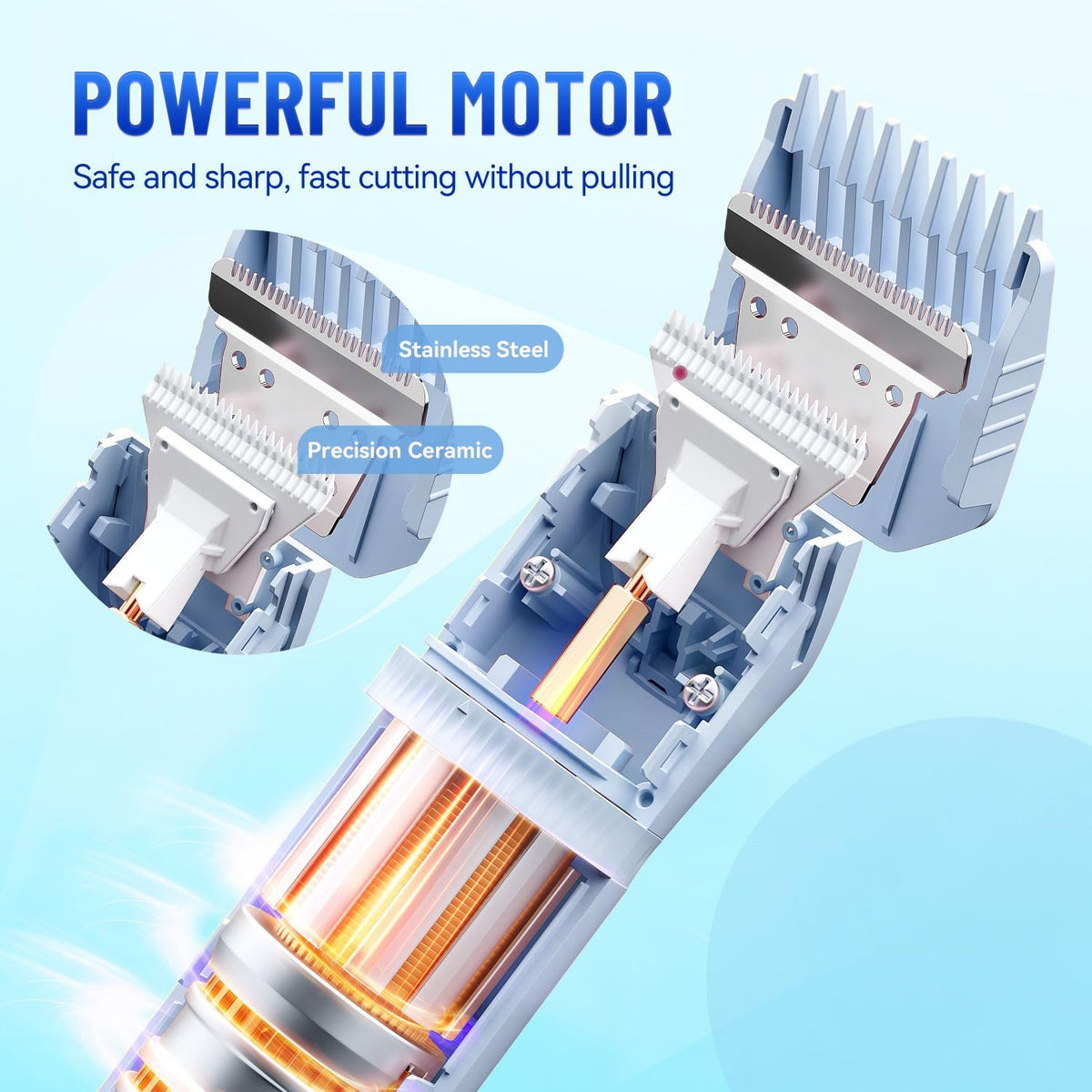 DermaWave body hair trimmer with multiple guards for tailored grooming.