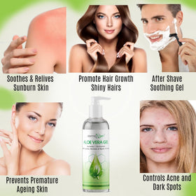 DERMAXGEN Aloe Vera Gel consistency close-up showing silky, refreshing feel