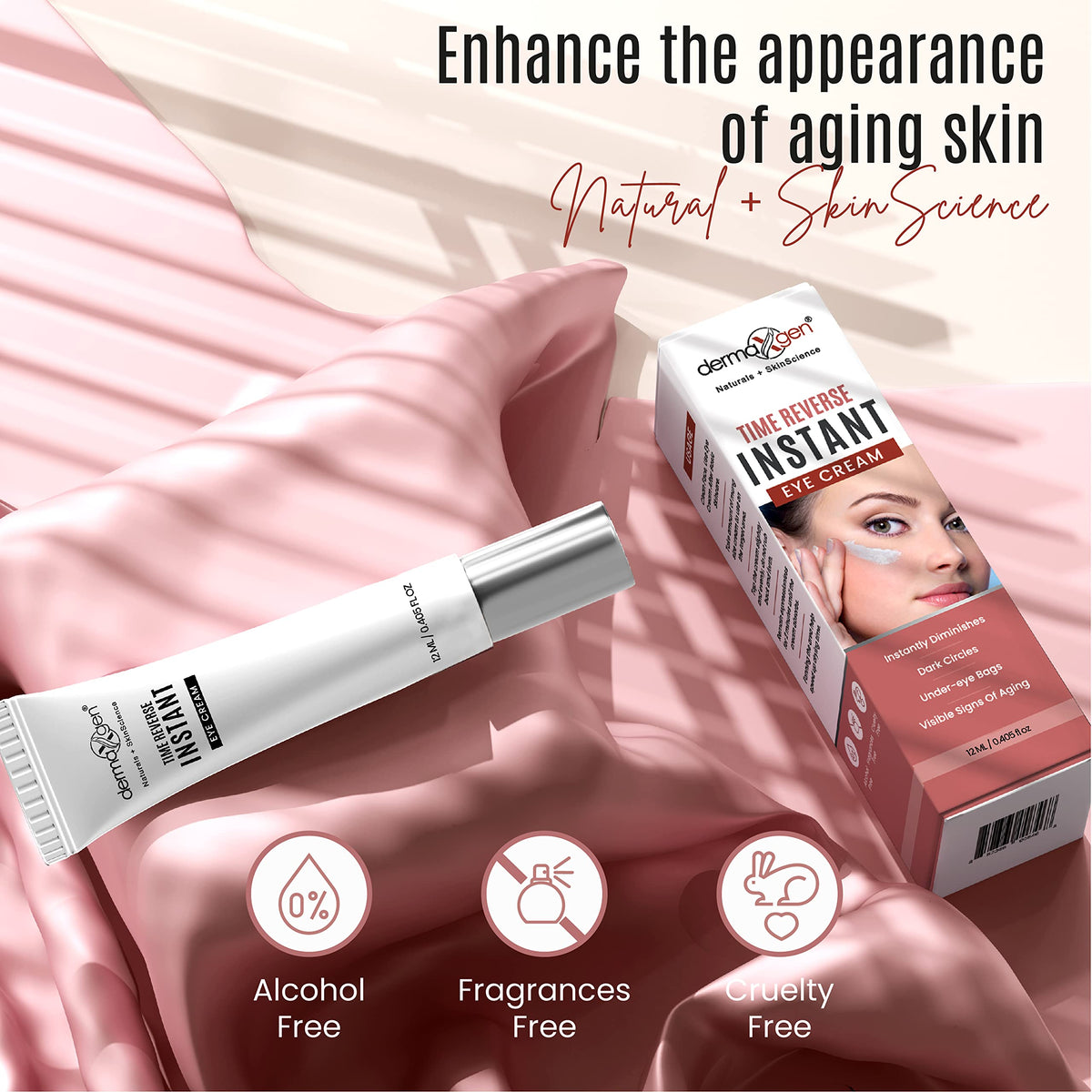 DERMAXGEN Instant Eyelift Cream packaging highlights premium skincare design