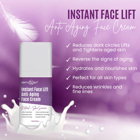 DERMAXGEN cream applied to neck for immediate smoothing and lift