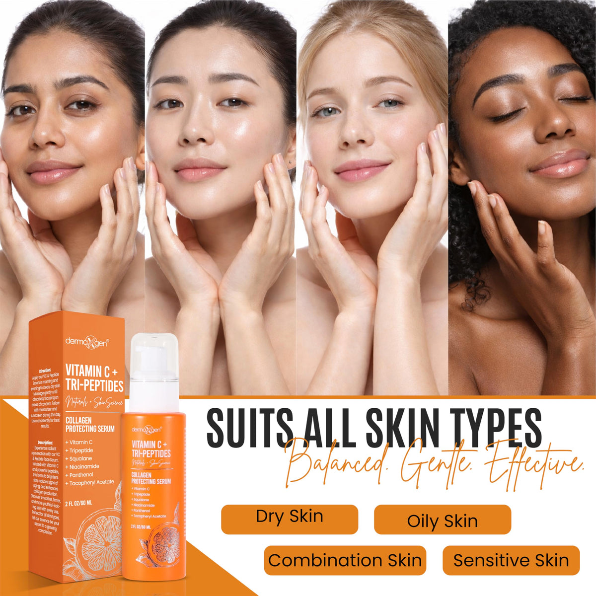 Dermaxgen packaging with soft white label signals a clean skincare ritual