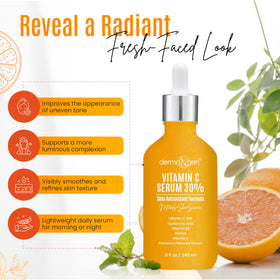 DERMAXGEN Vitamin C Serum dropper close-up for precise, mess-free application.
