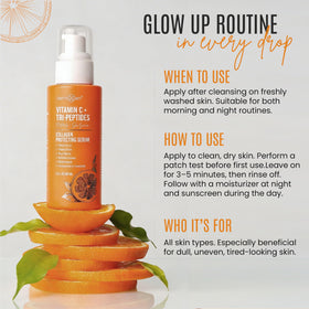 Dermaxgen Vitamin C + Tri-Peptide serum dropper dispensing for quick absorption