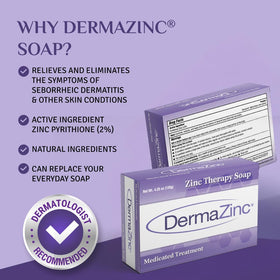 Pack of three DermaZinc bars for full-body skin care.
