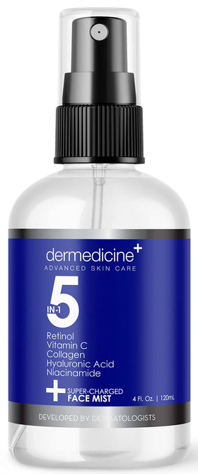 Dermedicine 5 in 1 Face Mist bottle for daily hydration.