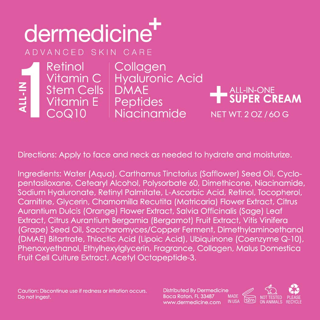 Dermedicine collagen peptides provide a smoothing effect on skin texture.