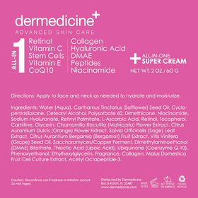 Dermedicine collagen peptides provide a smoothing effect on skin texture.