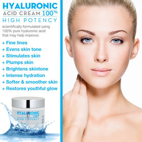 Dermedicine Hyaluronic Acid Cream jar with jojoba oil suggests plump, soft skin