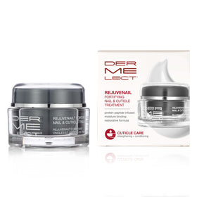 Dermelect Rejuvenail bottle close-up showing nourished cuticles