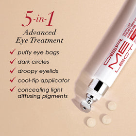 Dermelect Revitalite eye cream pump, precise dosing for puffiness reduction