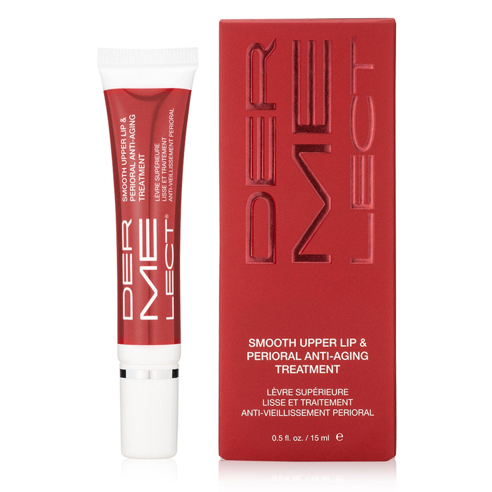 Dermelect Smooth Upper Lip Cream bottle showing targeted hydration