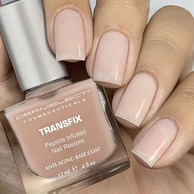 Dermelect Transfix Nail Restore Base Coat brush applying an even base coat