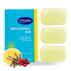 Dermisa Brightening Bar with Kojic Acid shows brighter, more even tone on skin