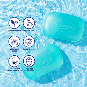 Dermisa glycerin bar texture close-up—soothing, non-irritating base for sensitive skin.