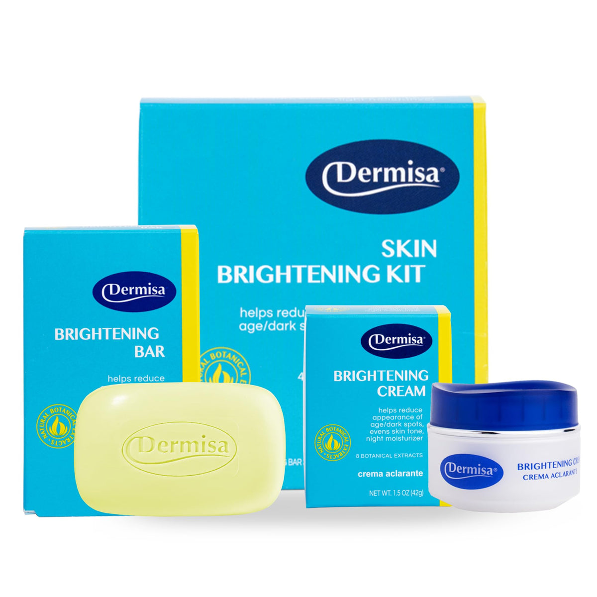 Dermisa skin brightening kit packaging for at-home radiance routine