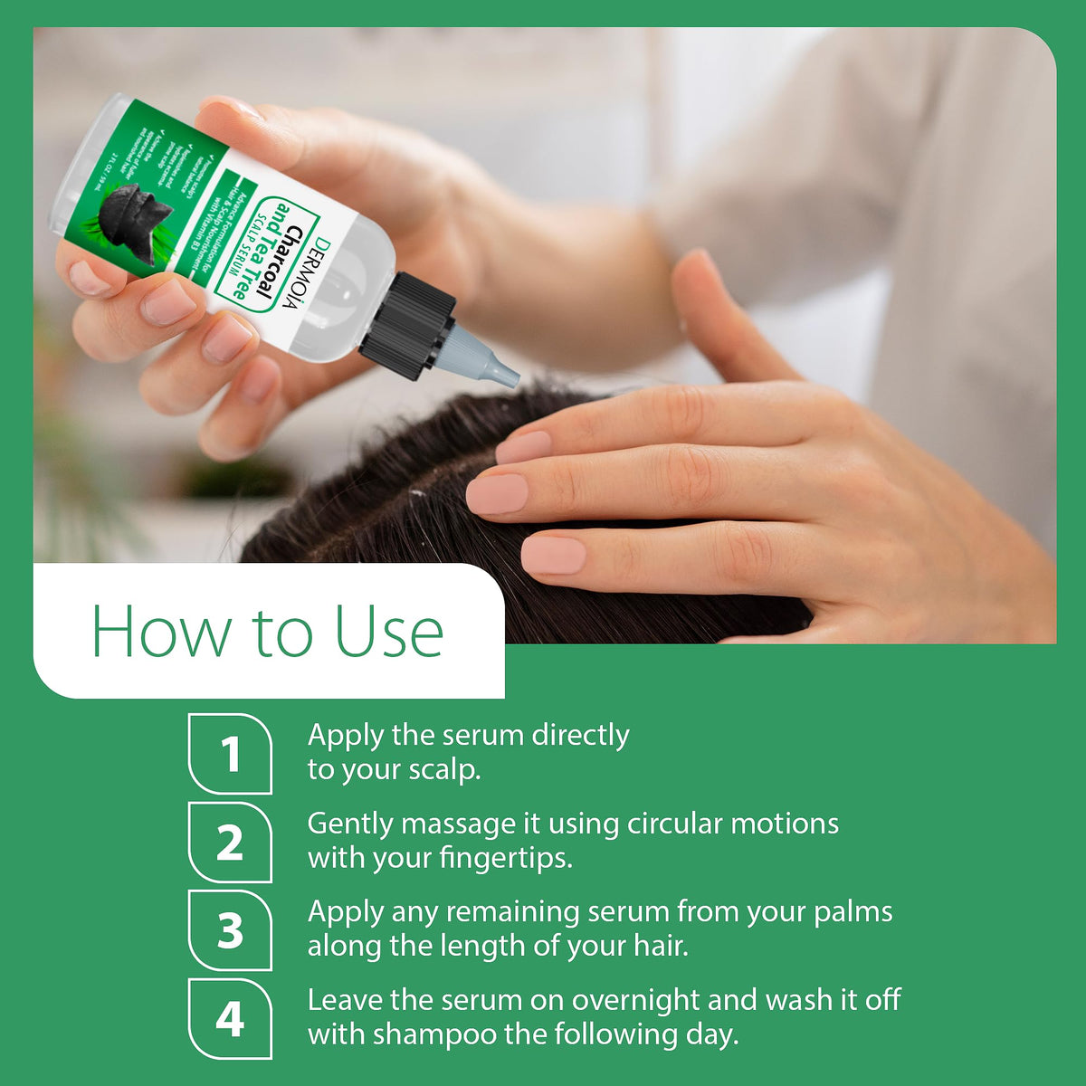 DERMOIA bottle-on-bathroom-shelf conveys premium fragrance-free scalp care.