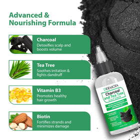 DERMOIA charcoal-tea-tree-scalp-serum-dropper ready for gentle scalp application.