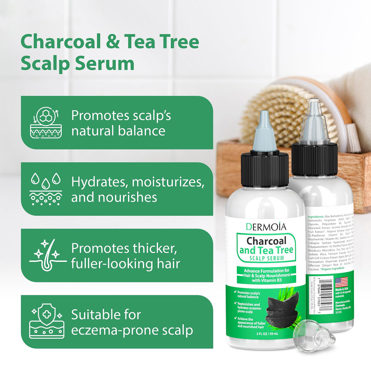 DERMOIA ingredients-apple-stem-cells-horsetail showcases potent scalp-supporting botanicals.