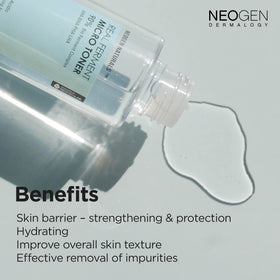 Neogen Dermalogy Real Ferment Toner liquid texture close-up for skin prep.