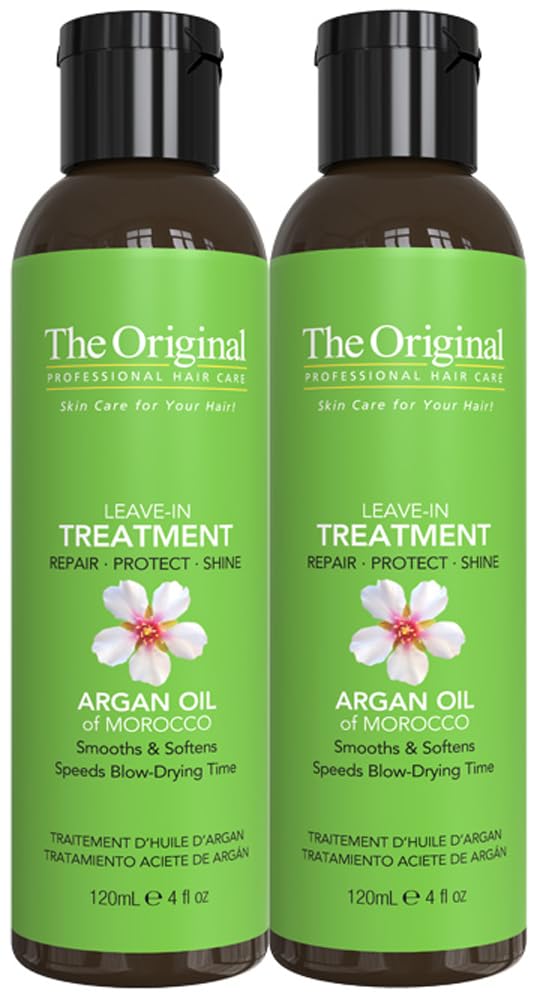DermOrganic Original Argan Oil Leave-In bottle shown for shine and repair