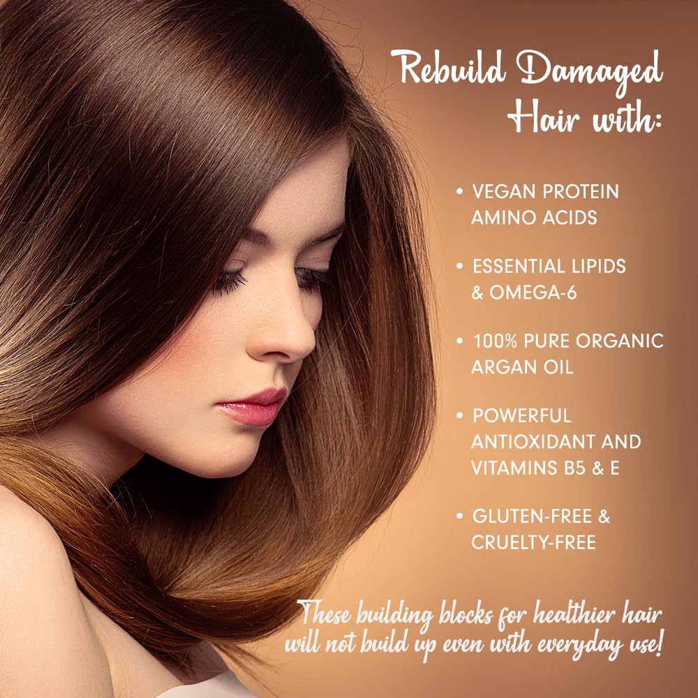 DermOrganic Original Argan Oil Leave-In hair gloss shot suggests radiant strands