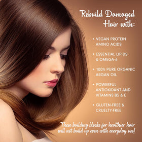 DermOrganic Original Argan Oil Leave-In hair gloss shot suggests radiant strands