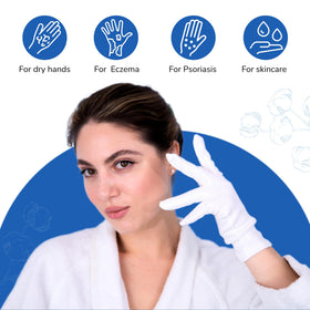 Dermrelief cotton gloves reinforced stitching for durability