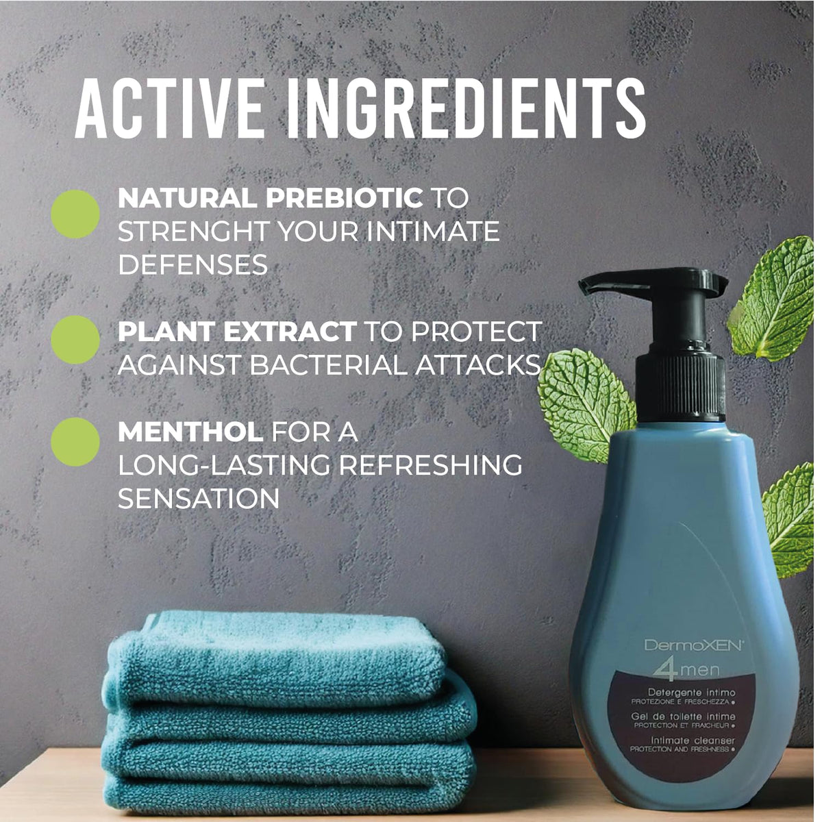 DERMOXEN foaming lather demonstrates gentle cleansing for sensitive skin.