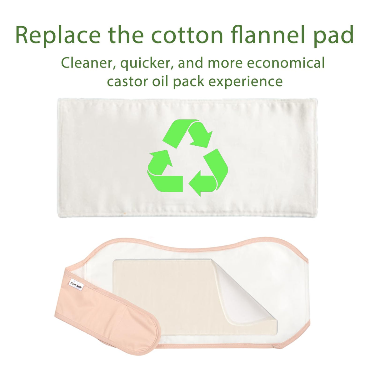 DEROWN flannel for abdomen use providing a comfortable surface with castor oil.